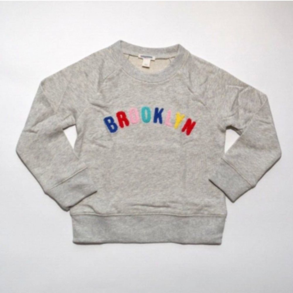 J.CREW CREWCUTS GIRLS HEATHER GREY CREWNECK BROOKLYN SWEATSHIRT